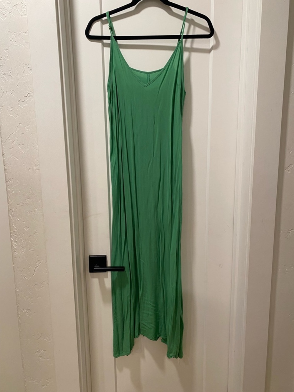 Free People Green Floral V-Neck Maxi Dress with Green Slip Dress - Picture 5 of 5